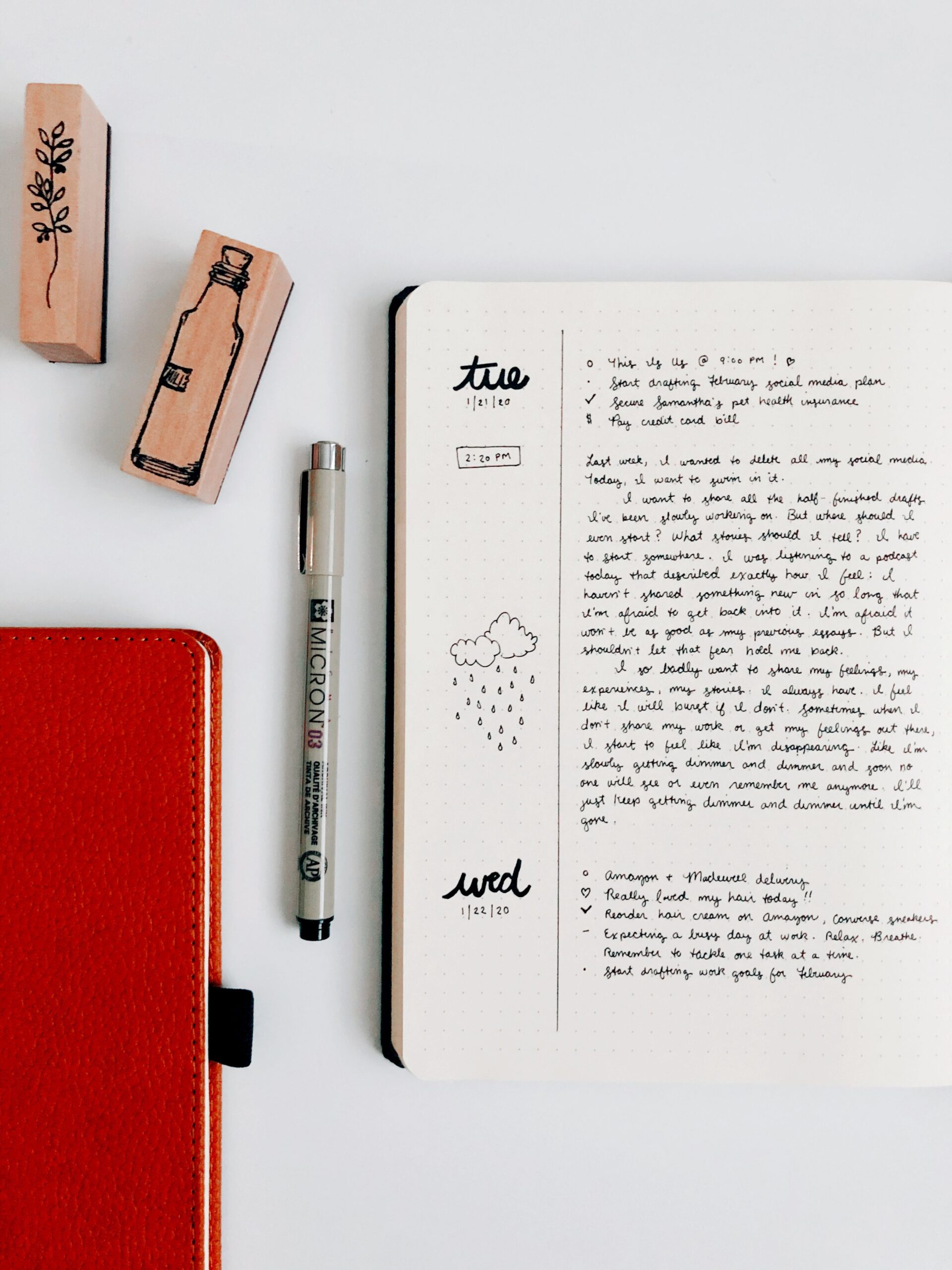 Minimal bullet journal - the rolling daily format