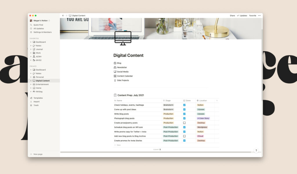 notion setup